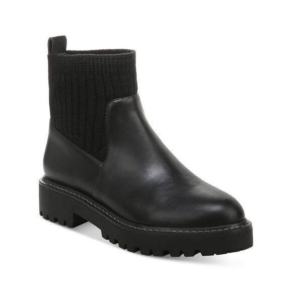 GIANI BERNINI Shoes - GIANI BERNINI Womens Black Mixed Media Back Maxxine Toe Block Heel Booties 6.5 M